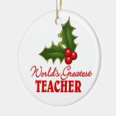 De grootste leraar ter wereld keramisch ornament (Links)