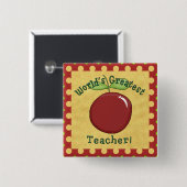 De grootste leraar ter wereld vierkante button 5,1 cm (Voorkant /achterkant)