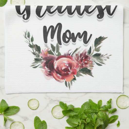 De grootste moeder ter wereld | Cadeau voor mam Theedoek (Gevouwen)