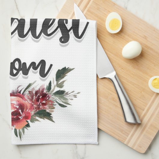 De grootste moeder ter wereld | Cadeau voor mam Theedoek (Quarter Fold)