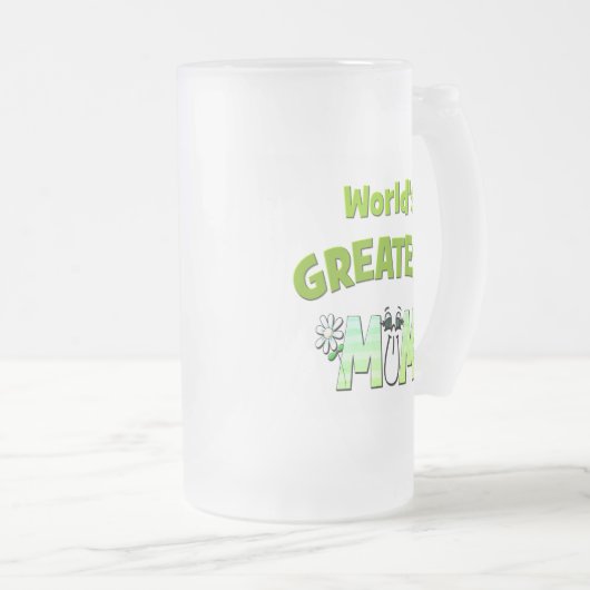 De grootste moeder ter wereld matglas bierpul (Voorkant rechts)