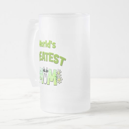 De grootste moeder ter wereld matglas bierpul (Voorkant links)