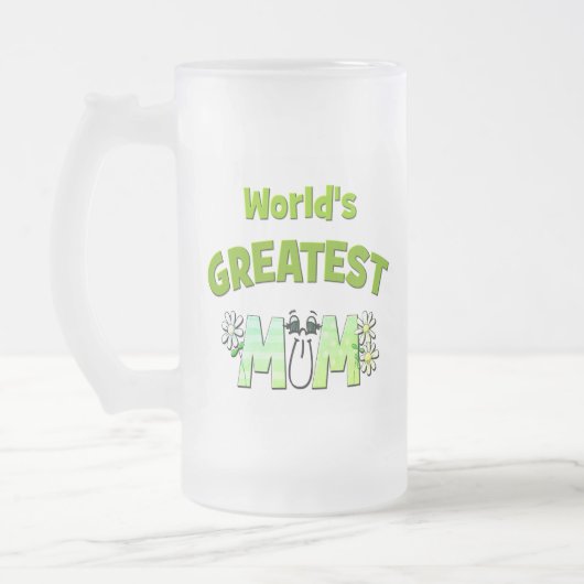 De grootste moeder ter wereld matglas bierpul (Links)