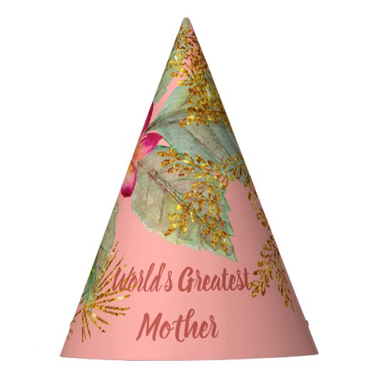De grootste moeder ter wereld | Rozen Floral Beaut Feesthoedjes (Voorkant)