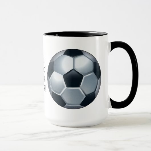 De grootste mok voor koffie in de voetbalspeler te (Rechts)