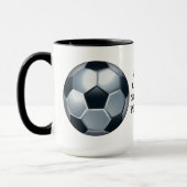 De grootste mok voor koffie in de voetbalspeler te (Links)