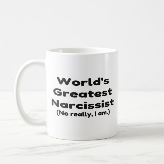 De grootste narcistische grap ter wereld koffiemok (Links)