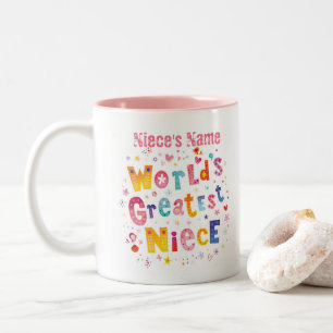 De grootste nichtje van de wereld, gepersonaliseer tweekleurige koffiemok