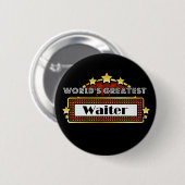 De grootste ober ter wereld ronde button 5,7 cm (Voorkant /achterkant)