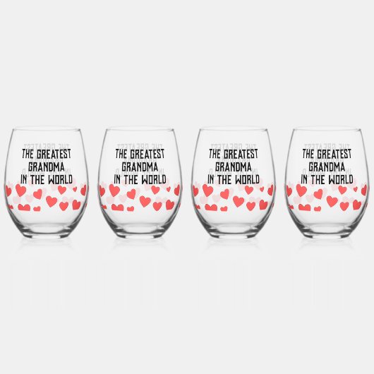 De grootste oma in de wereld gewoonte wijnglas zonder voet (Voorkant)