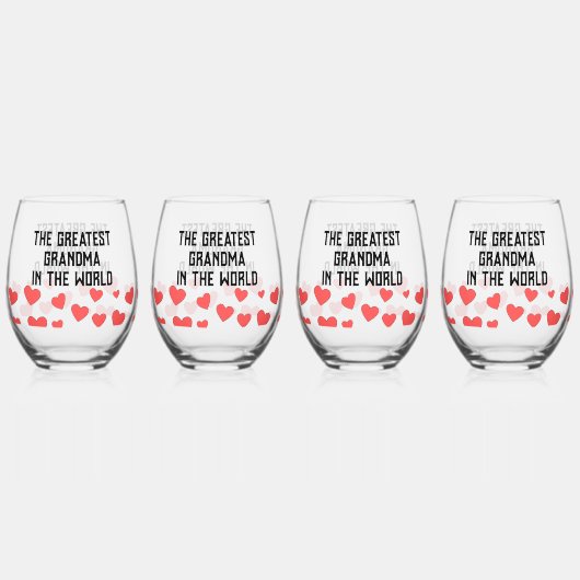 De grootste oma in de wereld gewoonte wijnglas zonder voet (Achterkant)