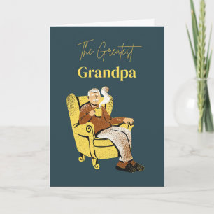 De Grootste Opa Gezellige Fauteuil Illustratie Kaart