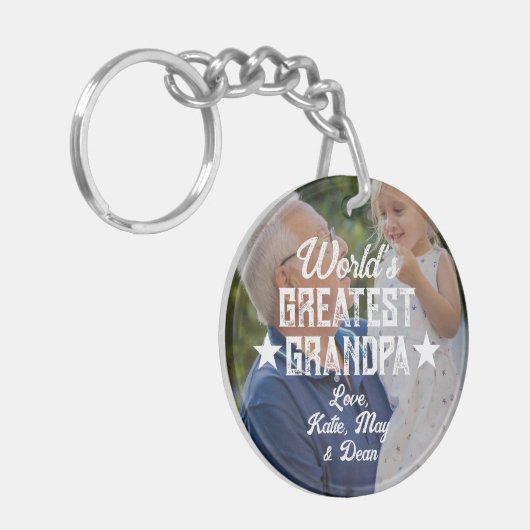 De grootste opa van de wereld de Dag van de Vader Sleutelhanger (Voorkant Links)