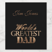 De grootste pap ter wereld: elegante zwarte en gou wijn etiket (Enkel label)