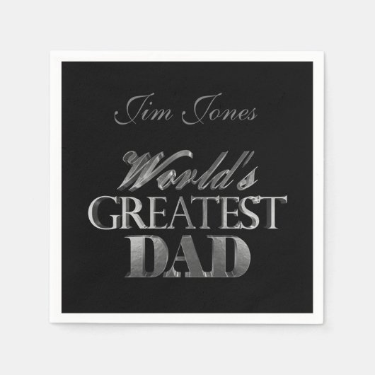 De grootste pap van de wereld: Elegant Black Silve Servet (Voorkant)