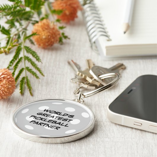 De grootste Pickleball Partner ter wereld Sleutelhanger (Zijkant)