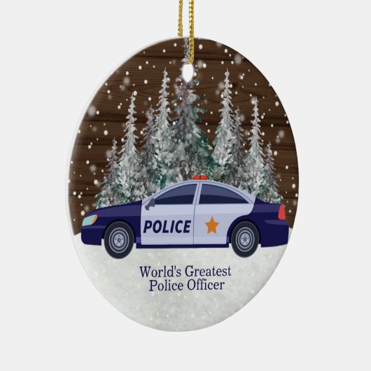 De grootste politieagent van de wereld kerstmis keramisch ornament (Rechts)