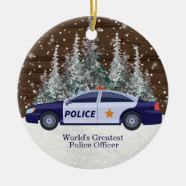 De grootste politieagent van de wereld kerstmis keramisch ornament