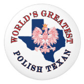De grootste Poolse Texaan ter wereld Keramische Knop (Voorkant)