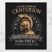 De grootste Romeinse eeuw Lucio Voreno Wijn Etiket (Enkel label)