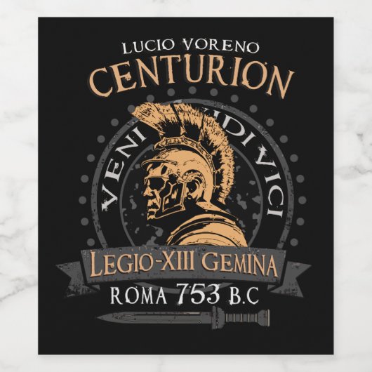 De grootste Romeinse eeuw Lucio Voreno Wijn Etiket (Enkel label)