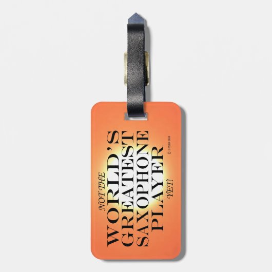 De grootste Saxofone-speler, maar toch Bagagelabel (Achterkant verticaal)