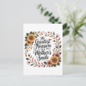 De Grootste Schat Is Een Moederlijke Glimlach Briefkaart (Staand voorkant)