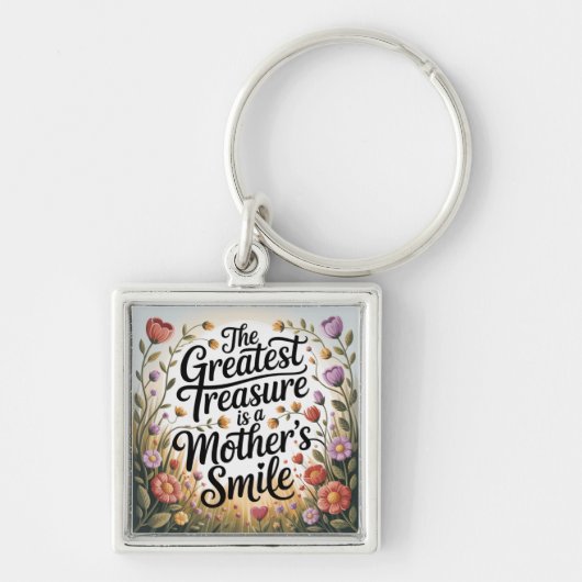 De Grootste Schat Is Eens Moeders Glimlach Sleutelhanger (Voorkant)