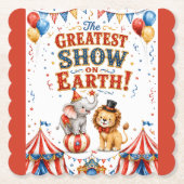 De Grootste Show Op Aarde Kinderverjaardagsfeestje Kartonnen Onderzetters (Voorkant)