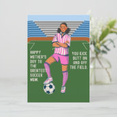DE GROOTSTE SOCCER MOM-KAART FEESTDAGENKAART (Staand voorkant)