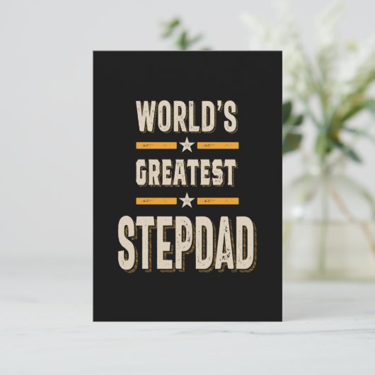 De grootste stap-pap van de wereld Funny Stepfathe RSVP Kaartje (Staand voorkant)
