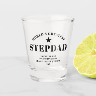 De grootste STEPDAD-zwart ter wereld, op maat gesn Shot Glas