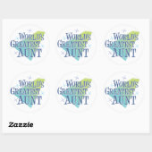 De grootste tante ter wereld ronde sticker (Vel)