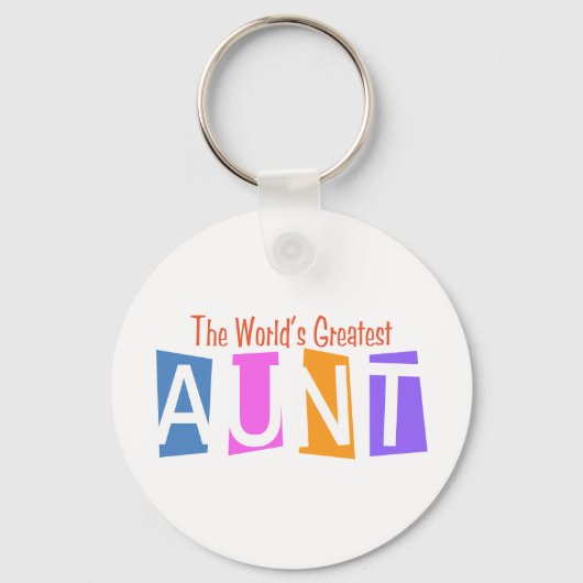 De grootste tante ter wereld van Retro Sleutelhanger (Voorkant)