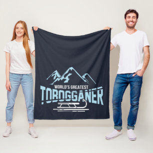 De grootste tobogganer-wintersport ter wereld fleece deken