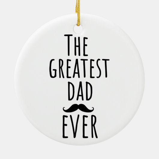 De grootste vader ooit met Mustache Keramisch Ornament (Achterkant)