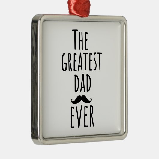 De grootste vader ooit met Mustache Metalen Ornament (Rechts)