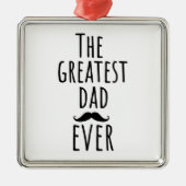 De grootste vader ooit met Mustache Metalen Ornament (Voorkant)
