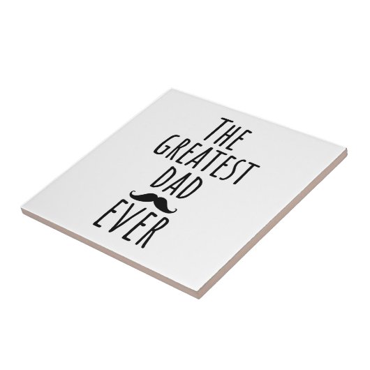 De grootste vader ooit met Mustache Tegeltje (Zijkant)