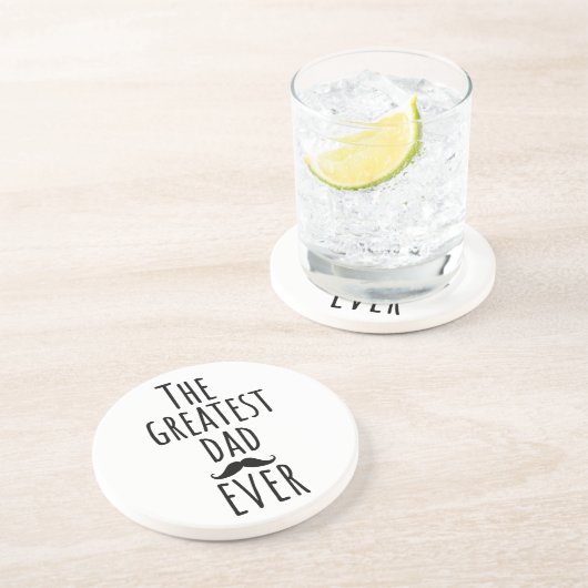 De grootste vader ooit met Mustache Zandsteen Onderzetter (Zijkant)