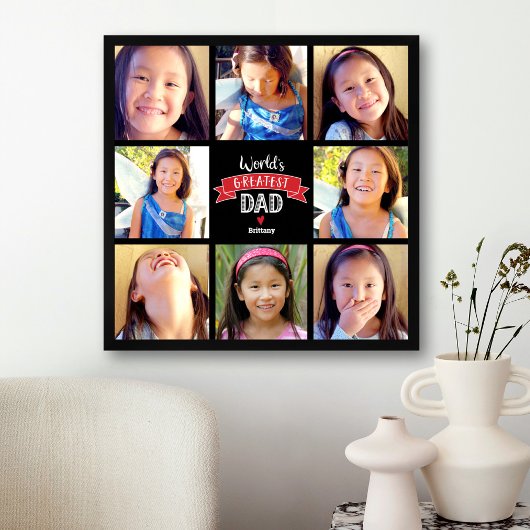 De grootste vader ter wereld 8 Foto Collage Modern Poster