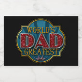 De grootste vader ter wereld | Faux Glitter Likeurfles Etiket (Enkel label)