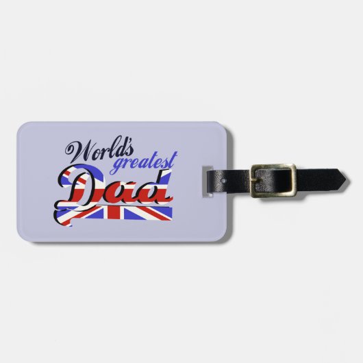 De grootste vader ter wereld met Engelse vlag Bagagelabel (Voorkant horizontaal)
