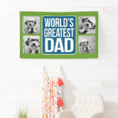 De grootste vader ter wereld - Navy Blue en Lime G Spandoek (Insitu)