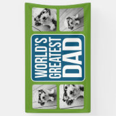 De grootste vader ter wereld - Navy Blue en Lime G Spandoek (Verticaal)