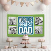 De grootste vader ter wereld - Navy Blue en Lime G Spandoek