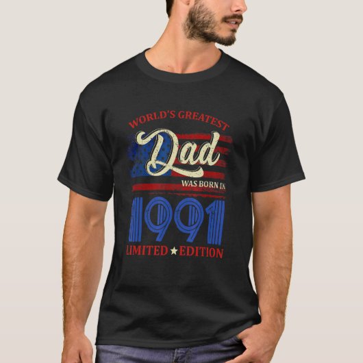 De grootste vader ter wereld werd geboren in 1991 t-shirt (Voorkant)