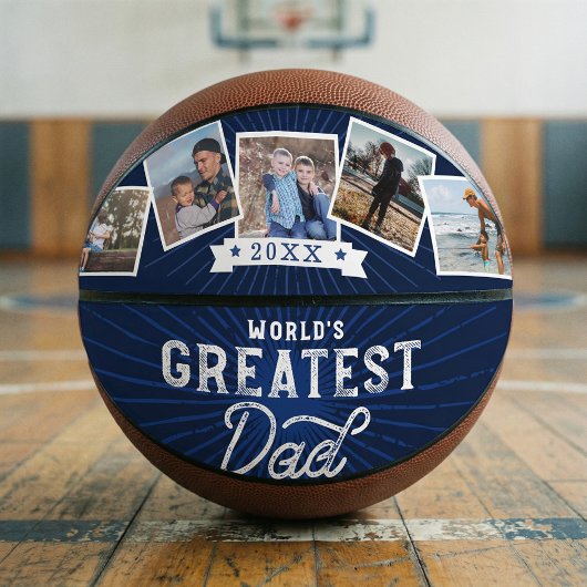 De grootste vader van de wereld, vijf foto-inkuilm basketbal