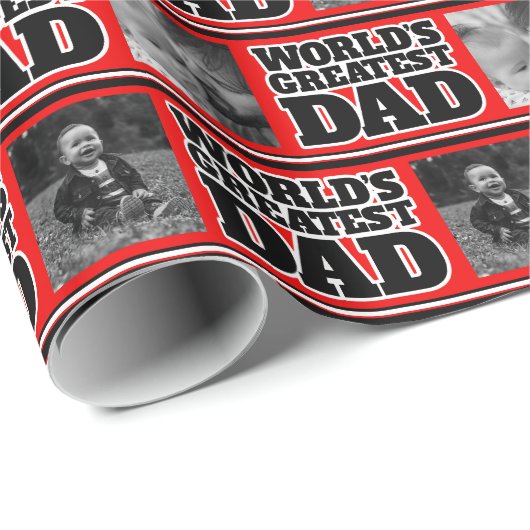 De grootste vader van de wereld voegt je eigen fot cadeaupapier (Rol Hoek)