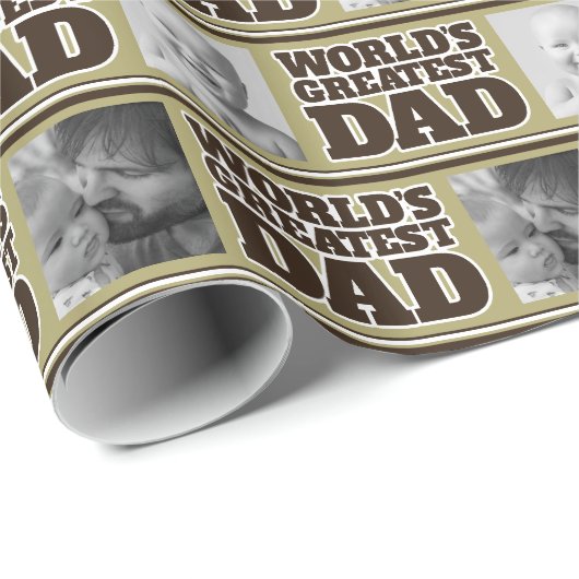 De grootste vader van de wereld voegt je eigen fot cadeaupapier (Rol Hoek)